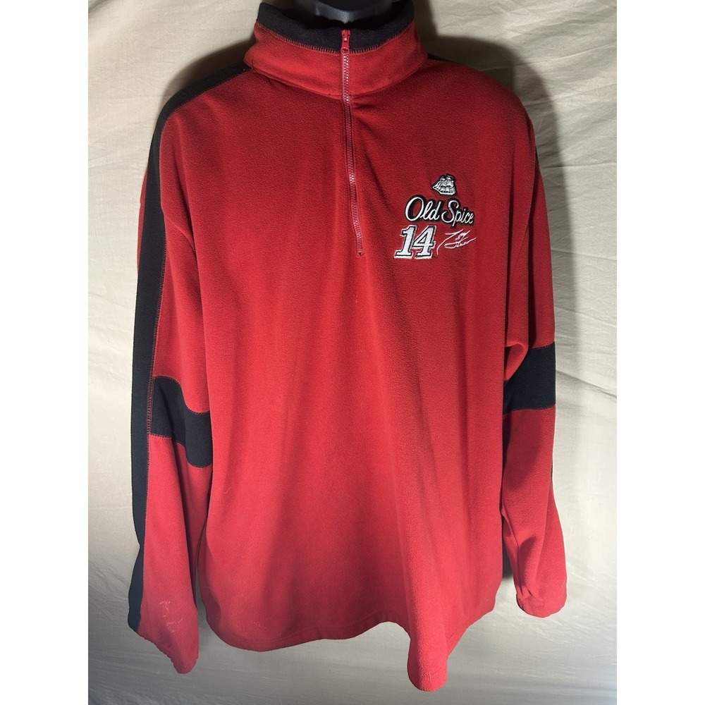 Tony Stewart #14 Old Spice NASCAR Fleece Quarter Zip Pullover Red‎ Mens 2XL